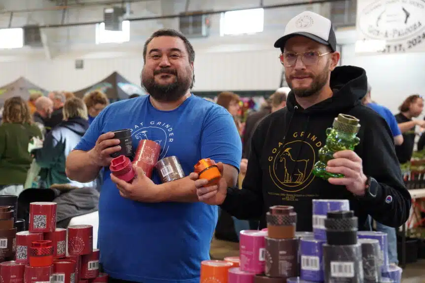 Vendor booths at the 2025 OhioCannabis.com Festival featuring genetics, handcrafted art, and local cannabis gear in Ohio.